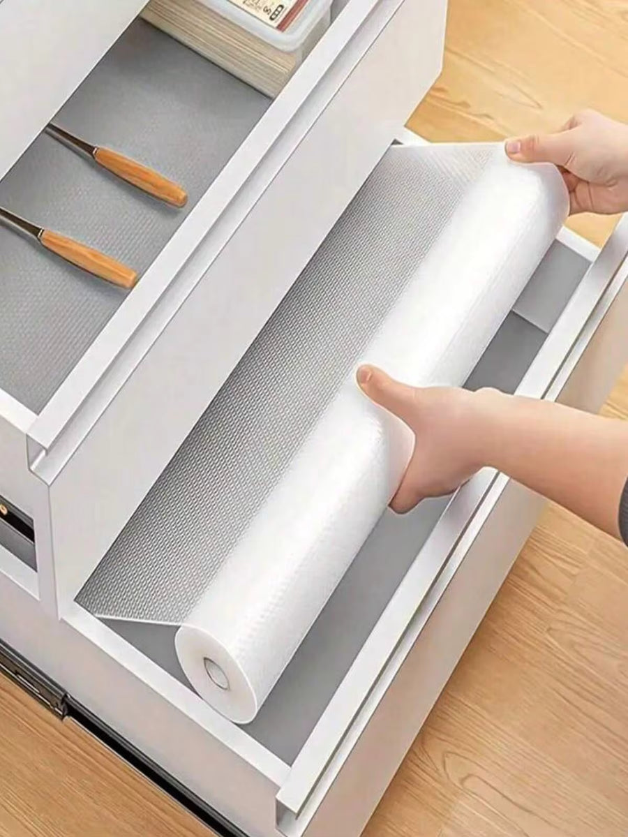 1 Roll Of Eva Kitchen Cabinet Drawer And Shelf Liner, Anti-Slip & Waterproof Fridge Table Mat