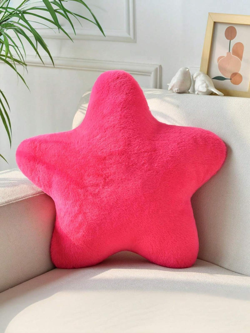 11.81"/15.74" Cute Star Plush Throw Pillow, Soft Faux Fur Material Cushion, Christmas Decoration For Sofa, Bedroom And Living Room, Great Christmas Gift For Family And Friends