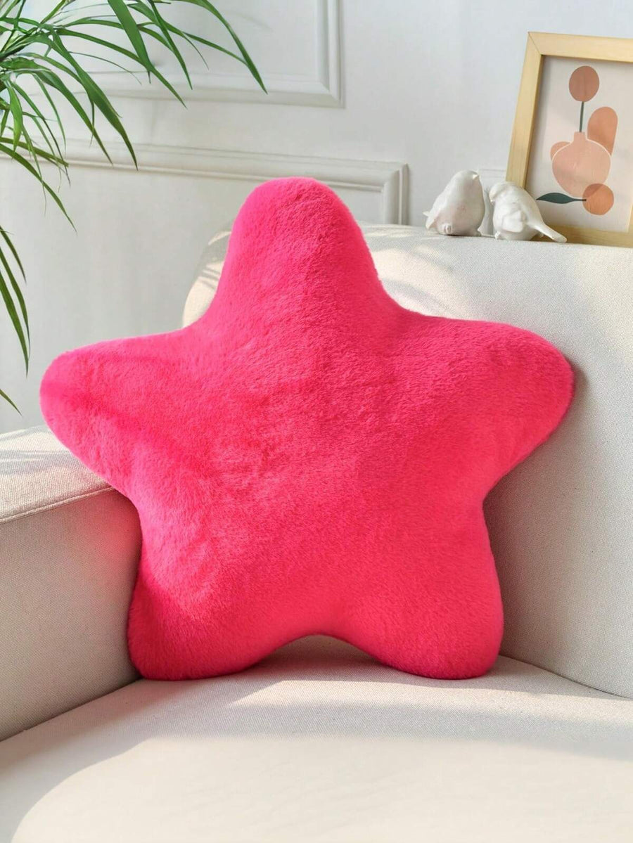 11.81"/15.74" Cute Star Plush Throw Pillow, Soft Faux Fur Material Cushion, Christmas Decoration For Sofa, Bedroom And Living Room, Great Christmas Gift For Family And Friends