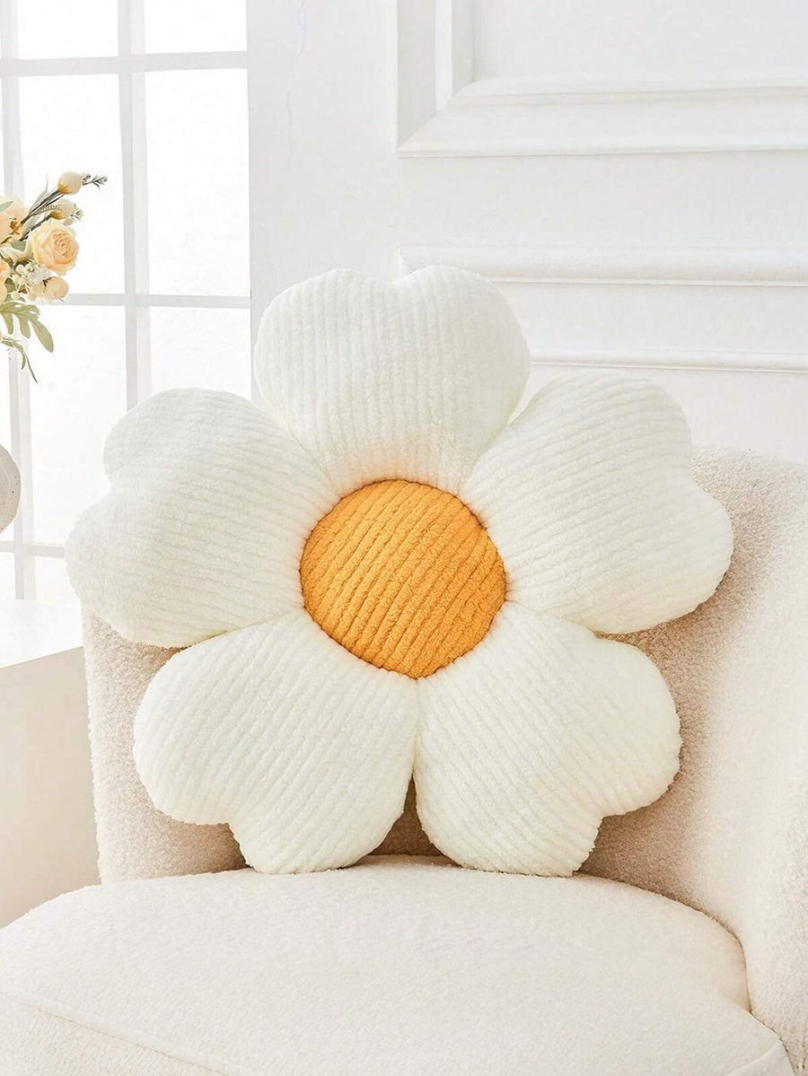 1Pc Flower Throw Pillow, Cute Flower Shaped Pillow Decorative Throw Pillow For Bed Couch, Soft Daisy Pillows Floor Seating Cushions Summer Fall Cushion Cover, Home Decor, Room Deocr, Bedroom Decor Outdoor Garden Pillows Halloween Thanksgiving Gifts